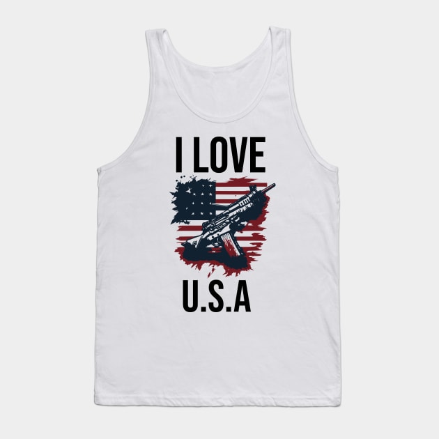 I love usa independence day typography design Tank Top by emofix